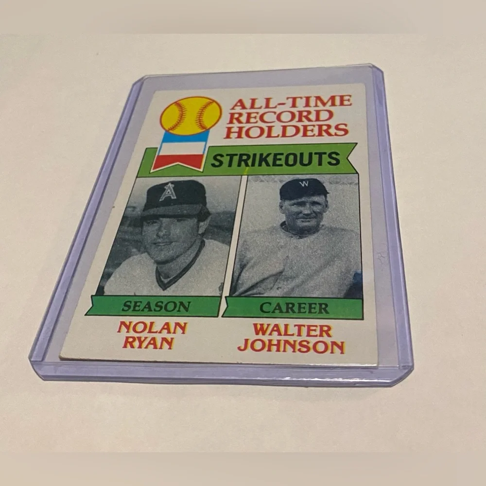 Nolan Ryan/Walter Johnson 1979 All-Time Record Holders Strikeouts Topps